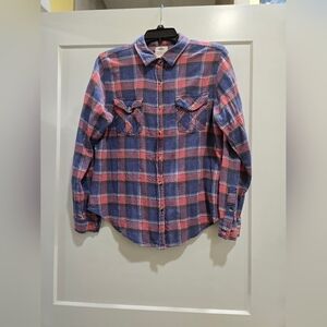 Wild Blue, Sadie Robertson Brand, Blue and Pink Plaid , Button Up Shirt